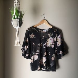 SWS floral sheer blouse